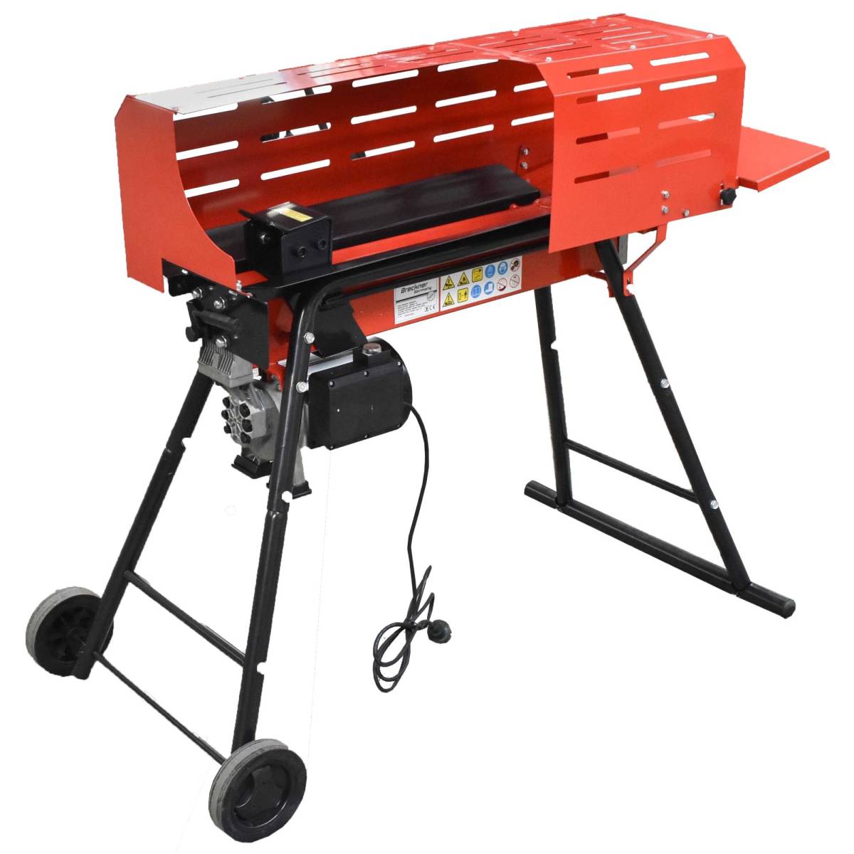 Despicator lemne orizontal 5T 230V 2kW cu suport inaltime si protectie Breckner Germany