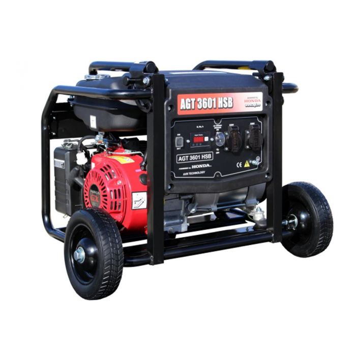 Generator curent pe benzina monofazat AGT3601, 3kW, motor Honda GX 200