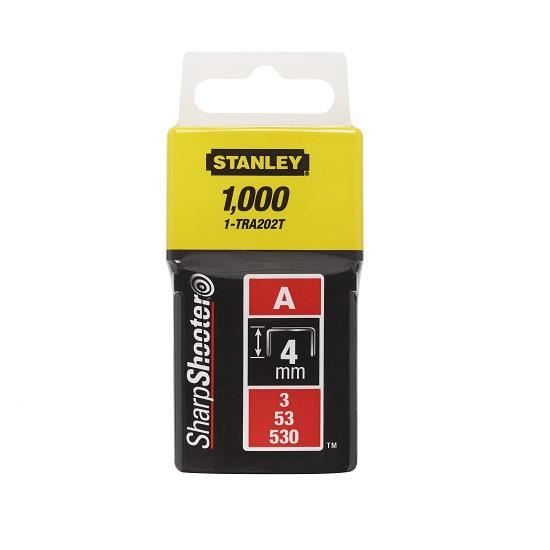 Pachet 1000 capse tapiterie tip A 4mm Stanley 1-TRA202T
