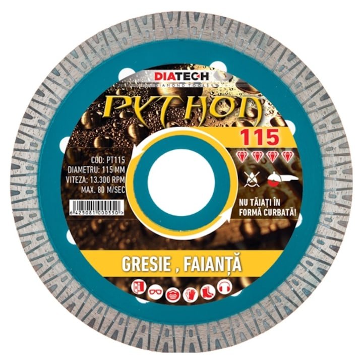 Disc diamantat Python pentru gresie PT115