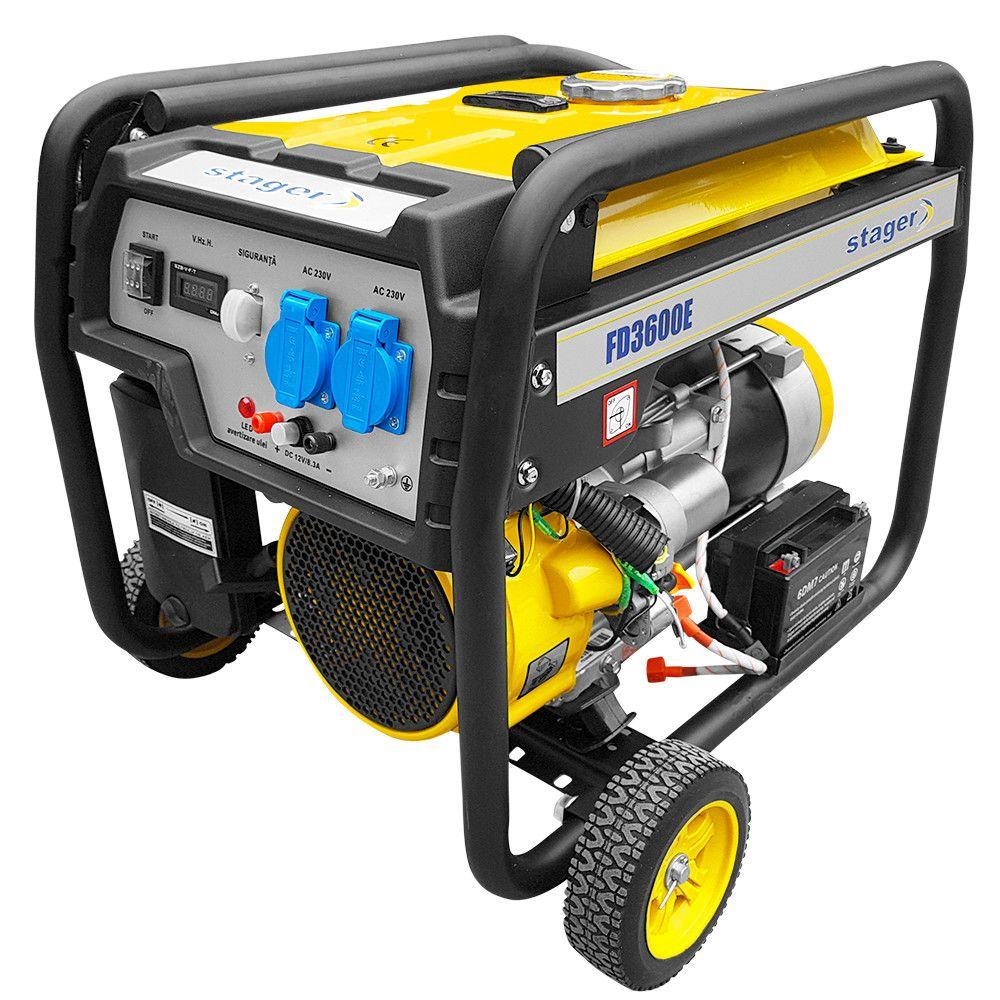 Generator curent pe benzina monofazat Stager FD 3600E, 3 kW, 230 V, motor Stager, open-frame