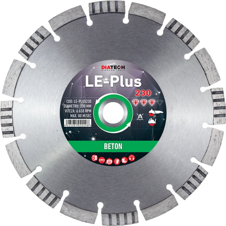 Disc diamantat Diatech LE-PLUS 230mm pentru beton