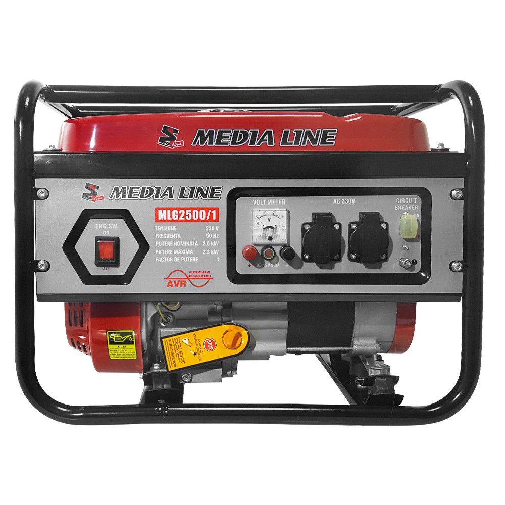 Generator curent pe benzina monofazat Media Line MLG 2500/1, 2.2 kW, motor 7 CP, 230 V