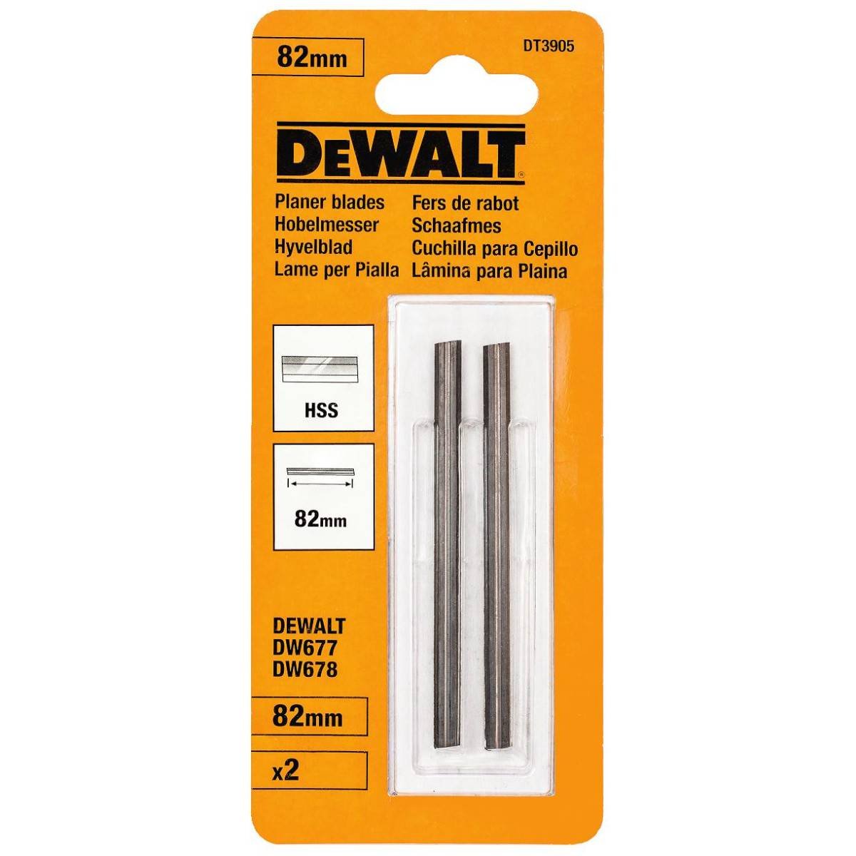 Set 2 cutite HSS rindea 82mm DeWalt - DT3905-QZ