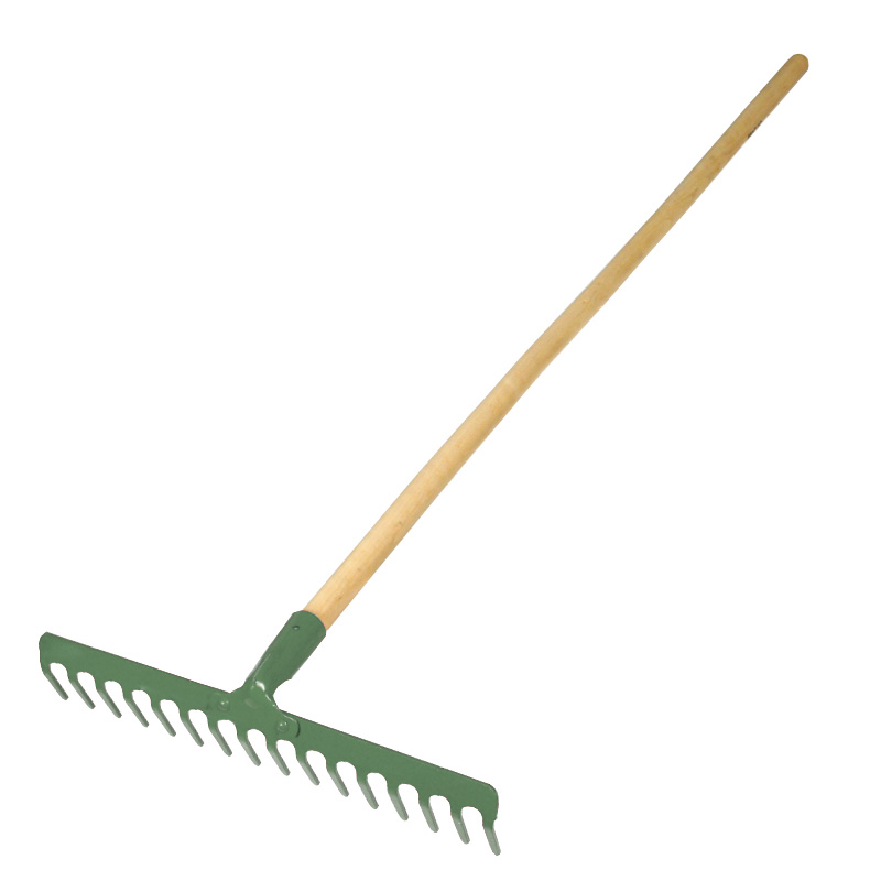 GREBLA METALICA CU MANER LEMN 130CM / 12 DINTI
