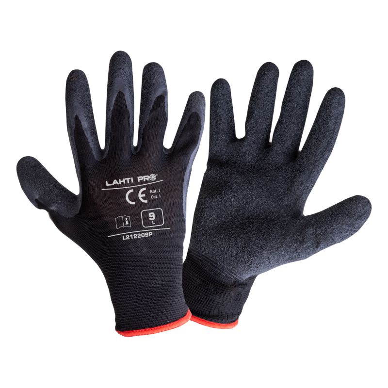 MANUSA LATEX CU POLIESTER / NEGRU - 10