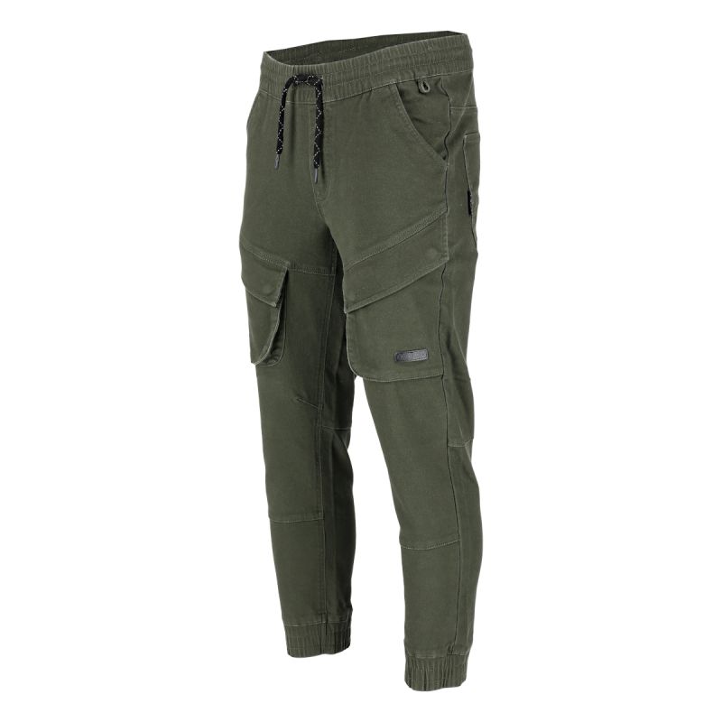 PANTALON ELASTIC CU SNUR SI MANSETE / KAKI - S