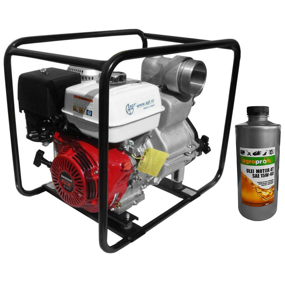 Motopompa apa foarte murdara AGT SWT 100 HX, motor Honda, 11 CP, 6.1 l