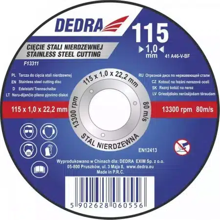Disc de taiere pentru inox 115*1.0 F13311