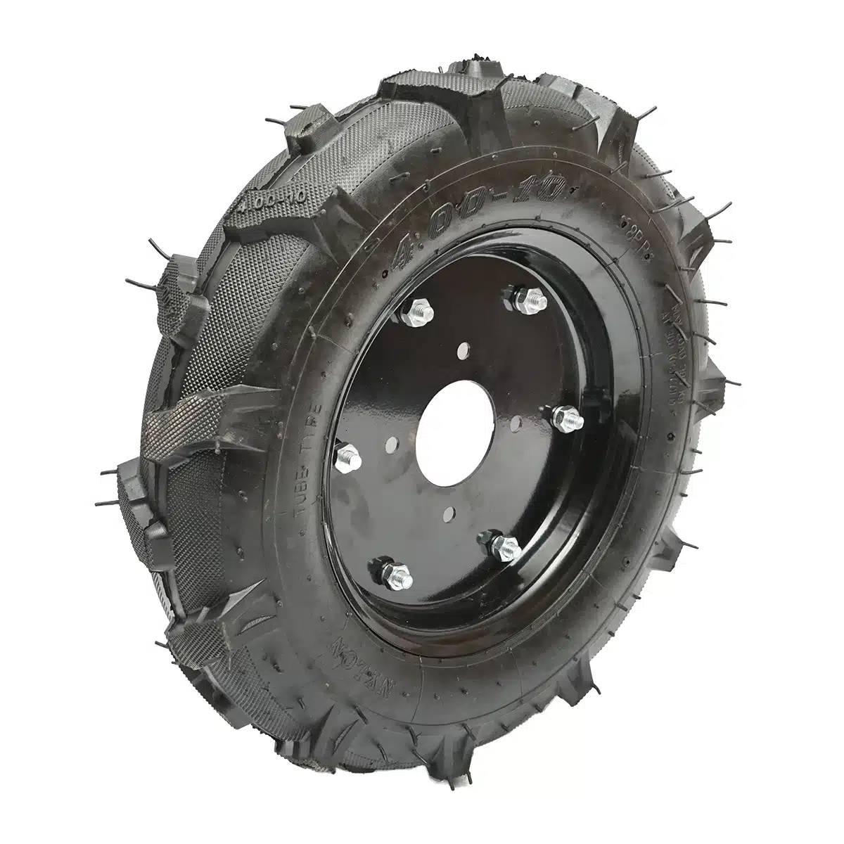 Roata completa motocultor 400/10 crampon 8PR cu janta neagra