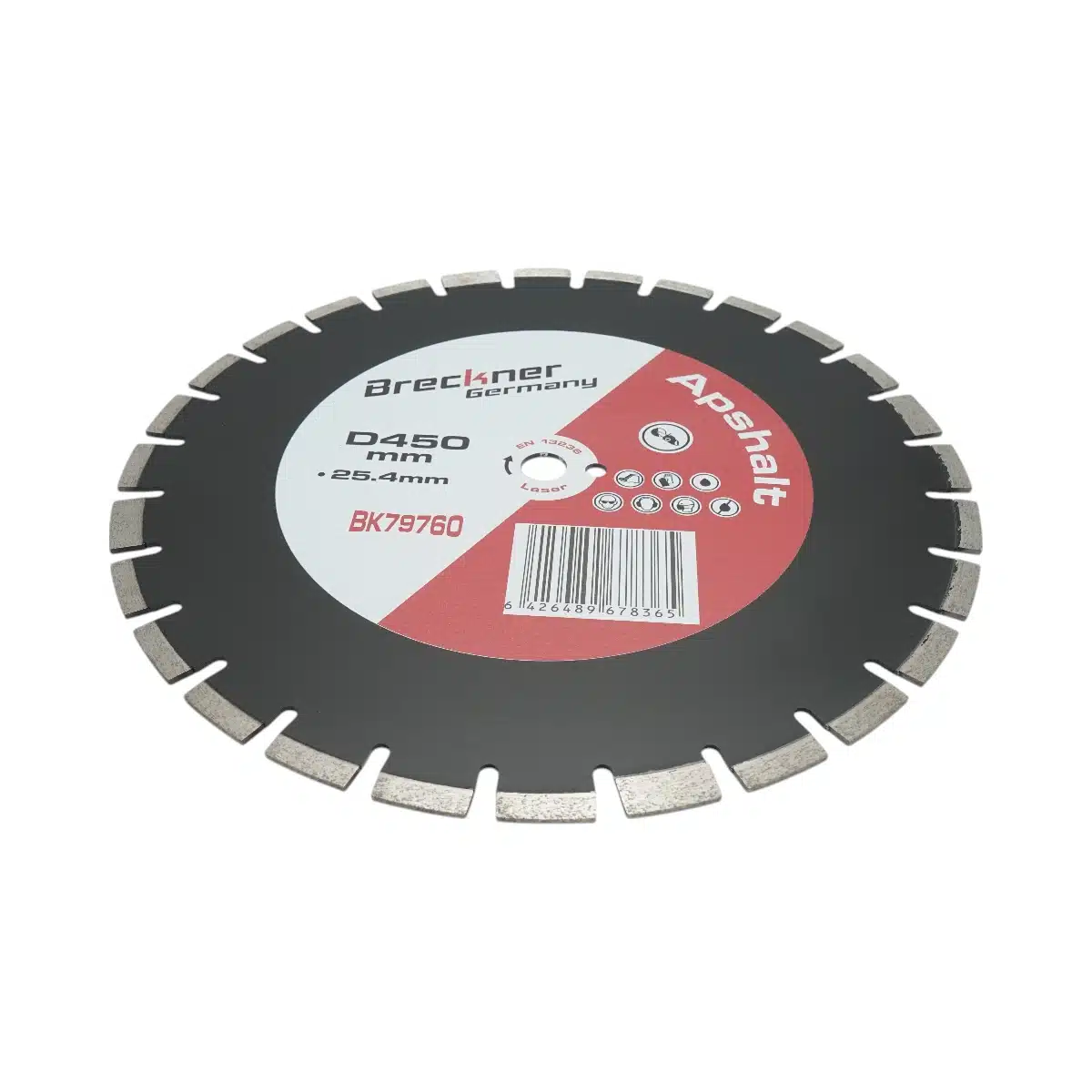 Disc diamantat segmentat 450x25.4mm, A40 segment 12mm pentru asfalt, beton proaspat