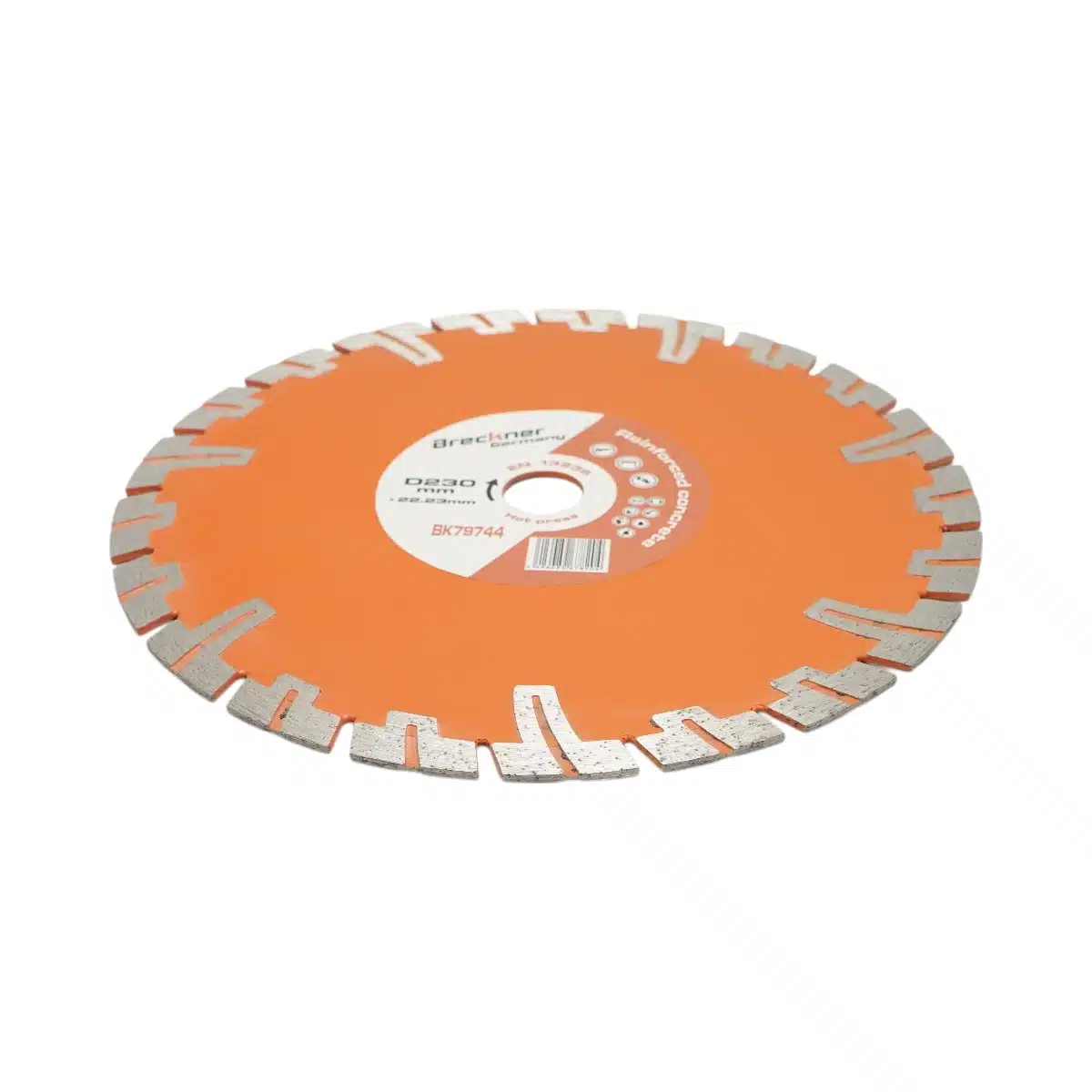 Disc diamantat turbo segmentat 230x22.23mm, segment 8mm pentru BCA, caramida, sapa, beton armat