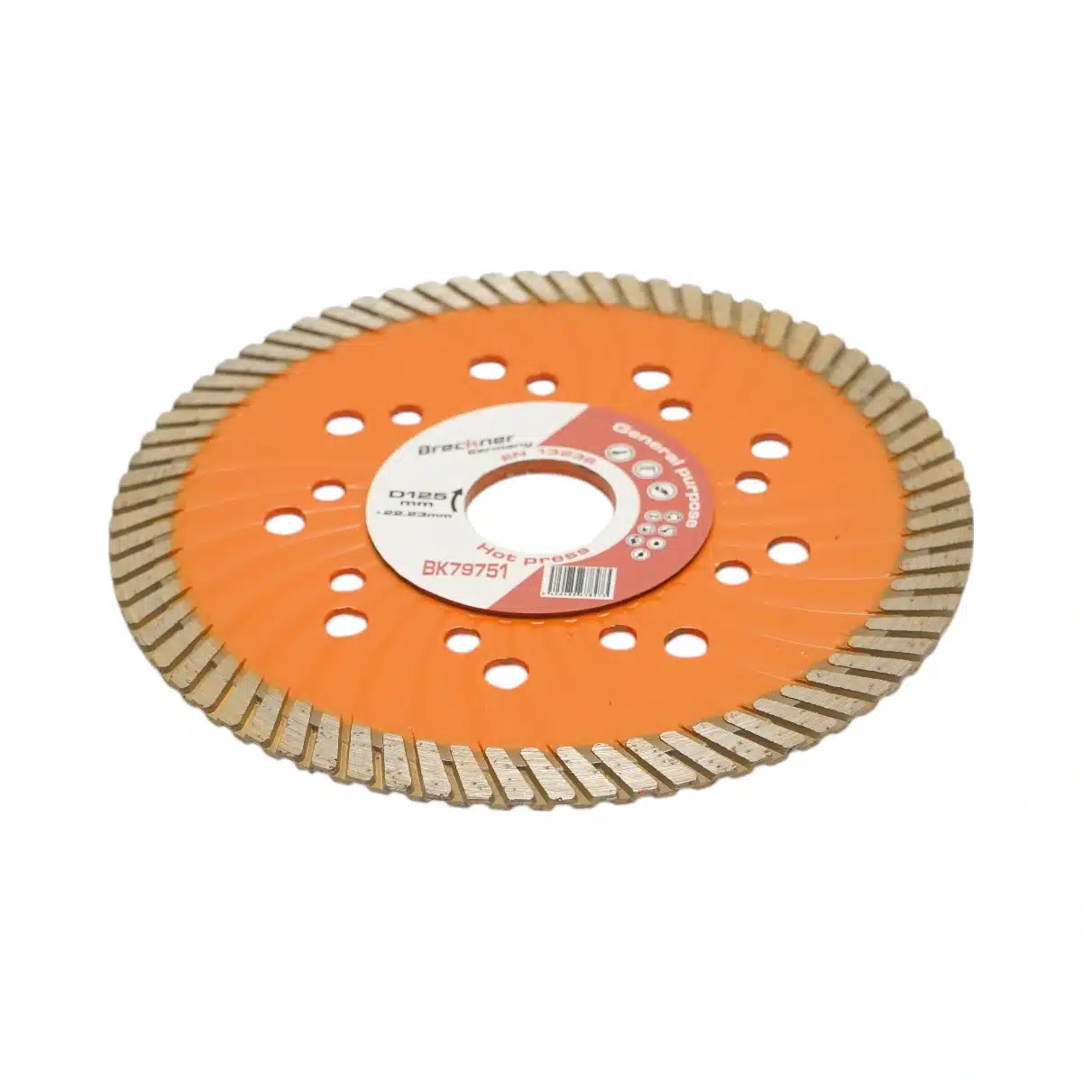 Disc diamantat turbo 125x22.23mm, segment 10mm pentru tigla, pavele, mozaic, piatra dura, marmura, granit