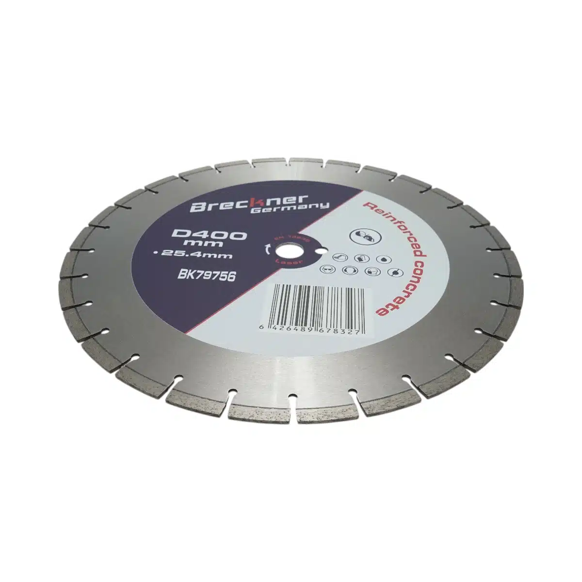 Disc diamantat segmentat 400x25.4mm, segment 10mm pentru beton armat, pavele, boltari, piatra dura