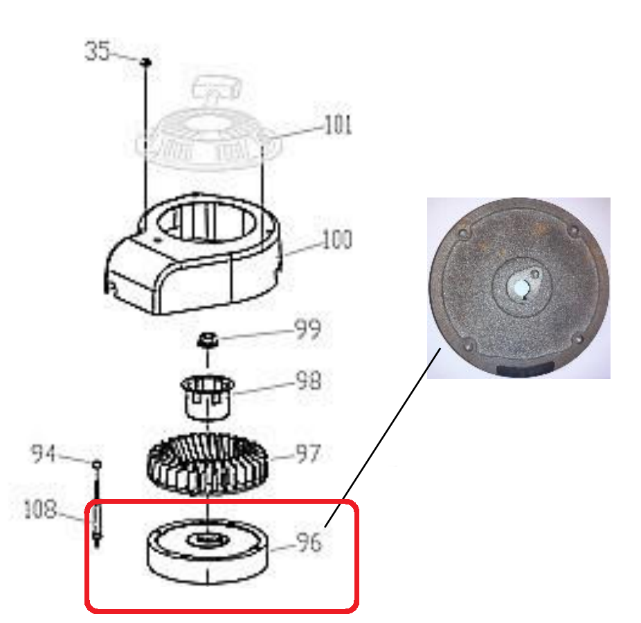 Volanta RURIS PS100XL-2-95 pentru masina de tuns iarba DAC 100XL