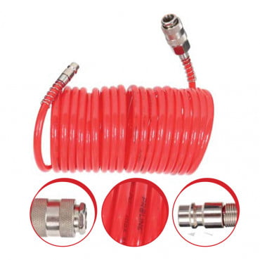 Furtun aer spiralat cu cuple rapide 5X8MM / 5M