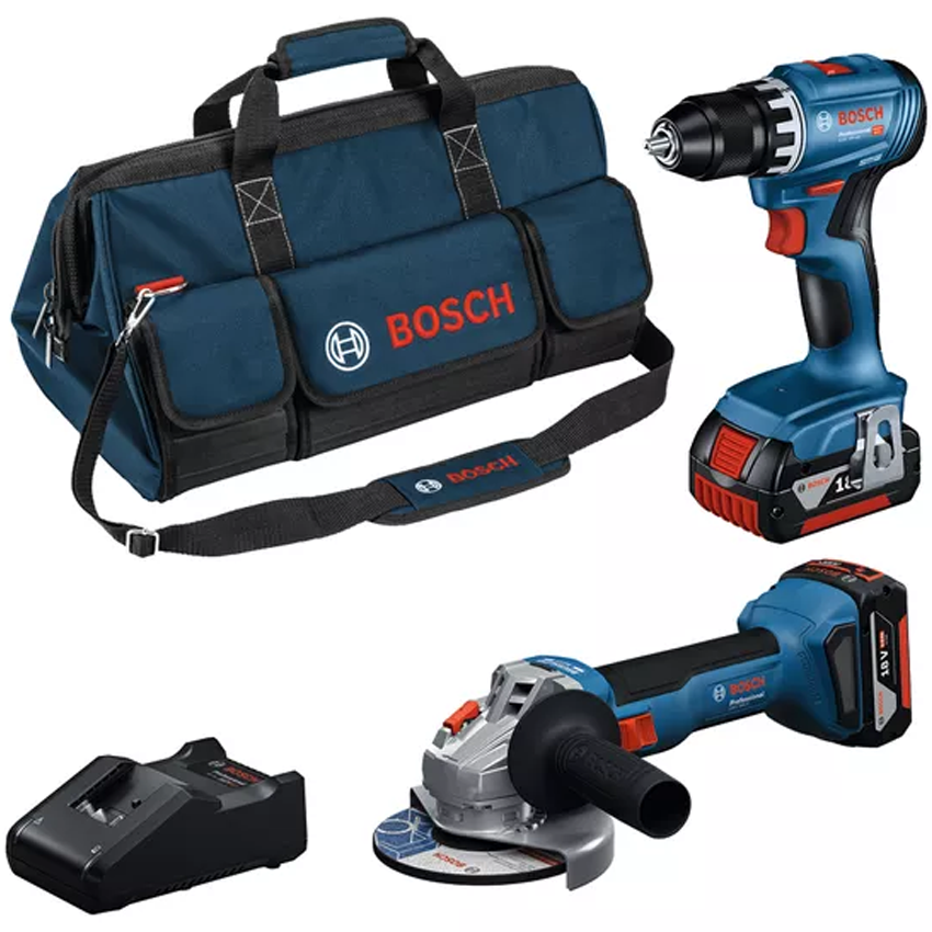 Kit 2 scule 18 V, GSR + GWS + 2 x 4.0Ah + GAL