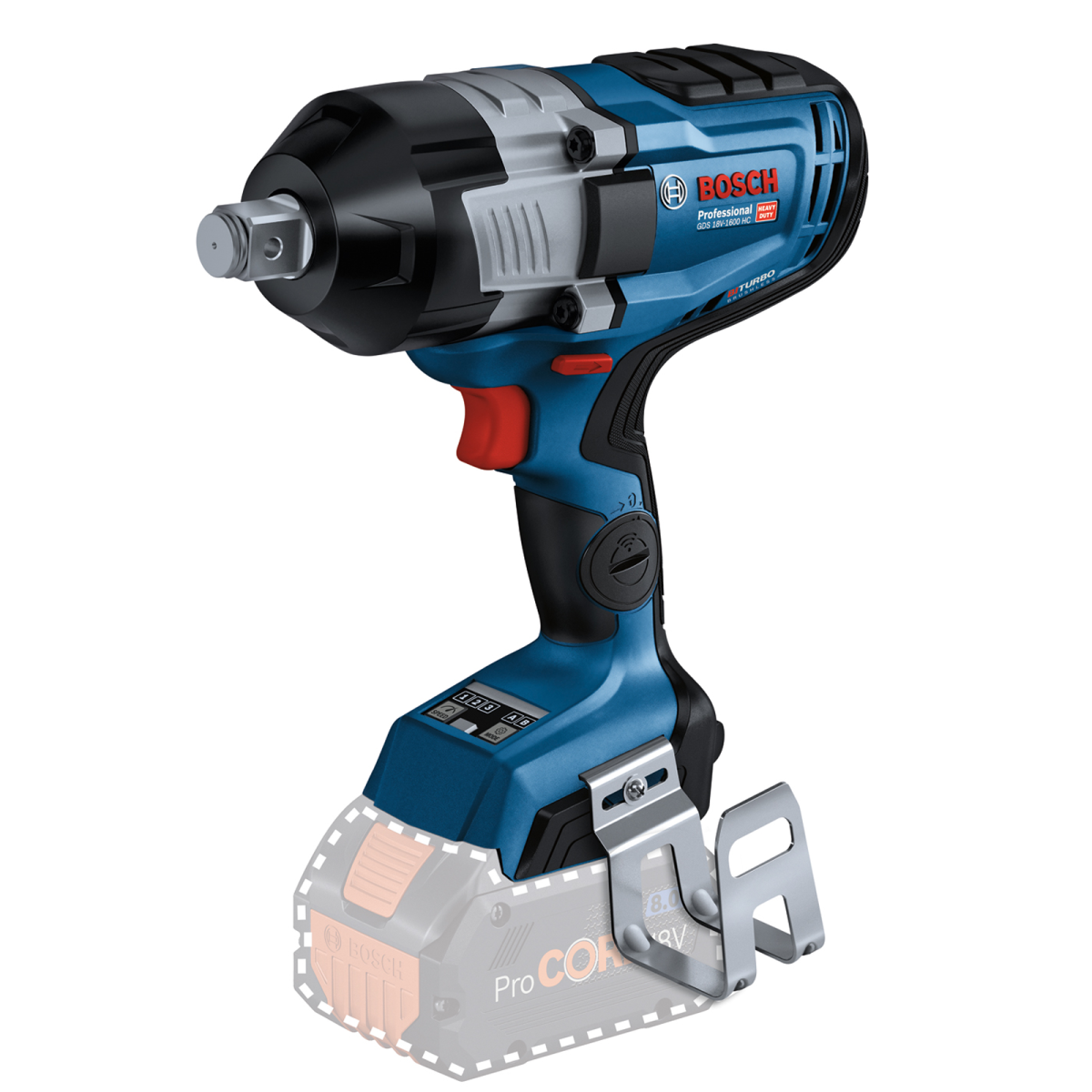 GDS 18V-1600 HC (SOLO), Surubelnita cu impact Li-Ion, 1600 Nm, BITURBO brushless (fara acumulator si incarcator)