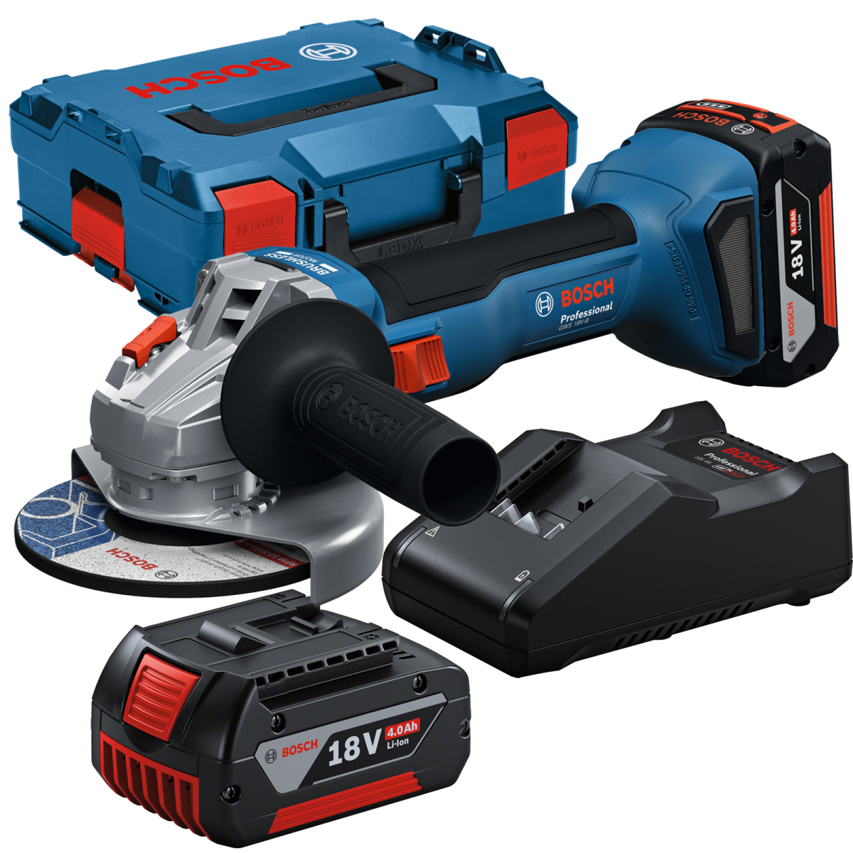 GWS 18V-8 Polizor unghiular Li-Ion, brushless, Ø125 mm + L-Boxx