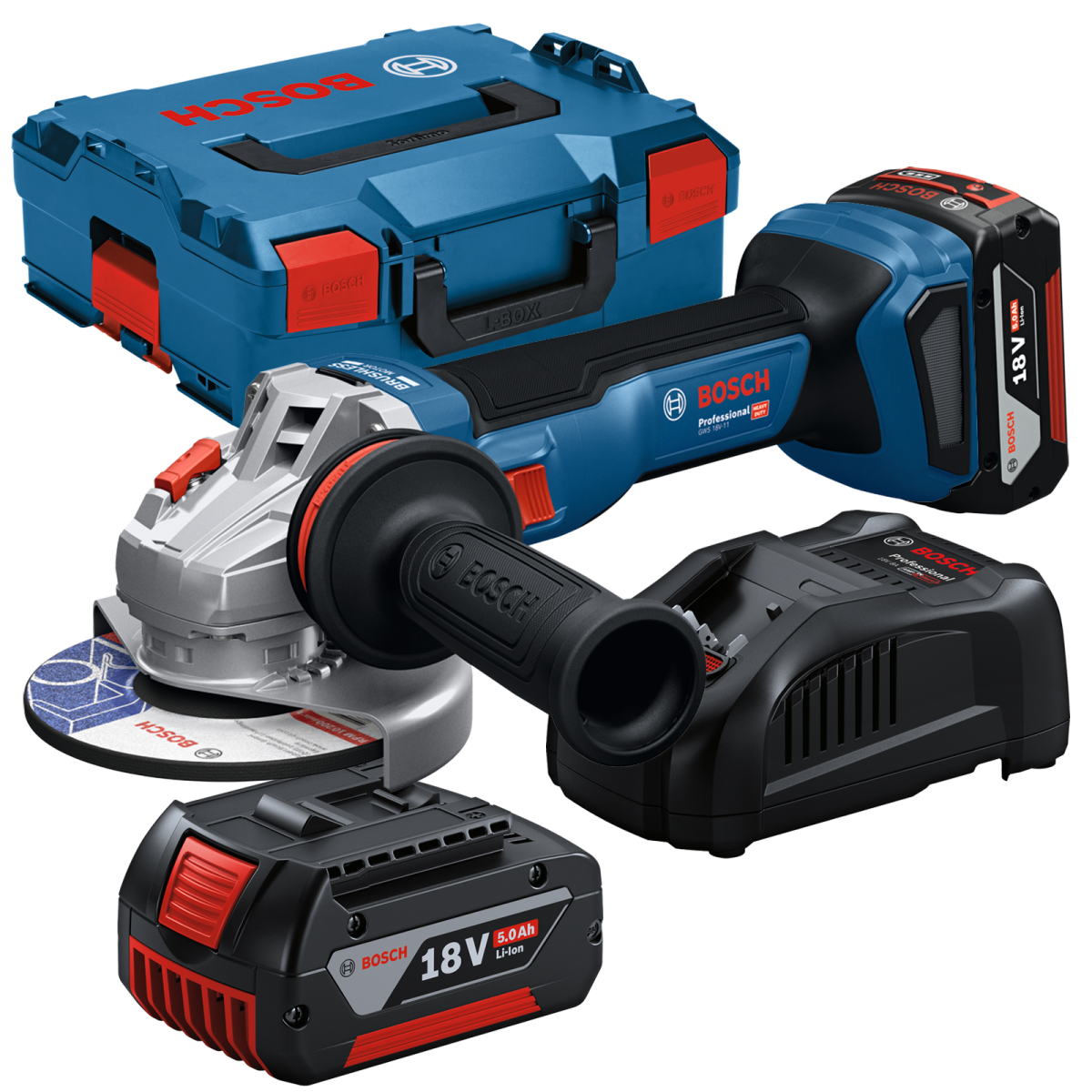 GWS 18V-11 Polizor unghiular Li-Ion, brushless, Ø125 mm + L-Boxx