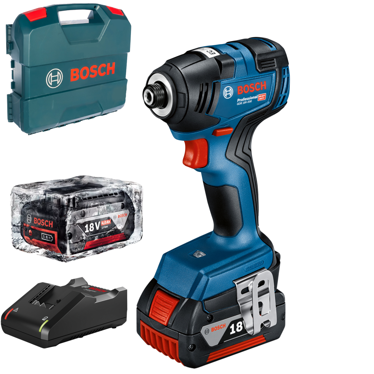 GDR 18V-200, Surubelnita cu impact Li-Ion, 200 Nm, brushless + L-Case