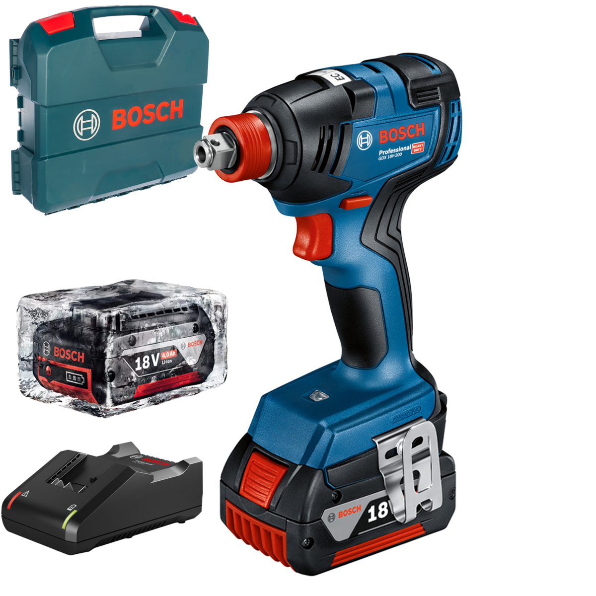 GDX 18V-200, Surublenita cu impuls/impact Li-Ion, 200Nm, brushless + L-Case