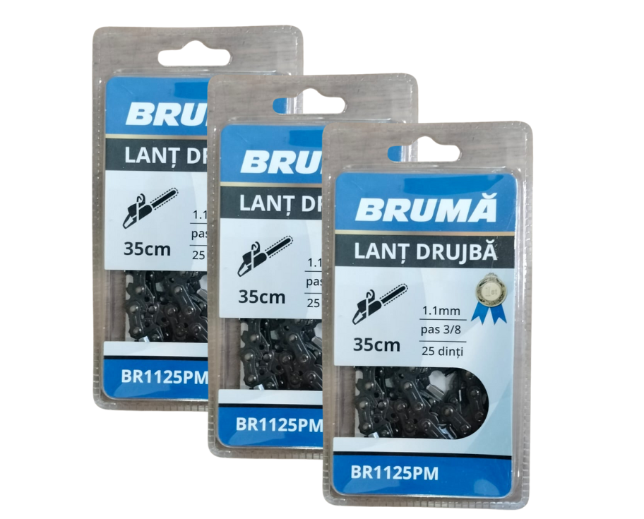 Lant drujba 35 cm, 25 dinti, pas 3/8, canal 1.1 mm (3 buc)