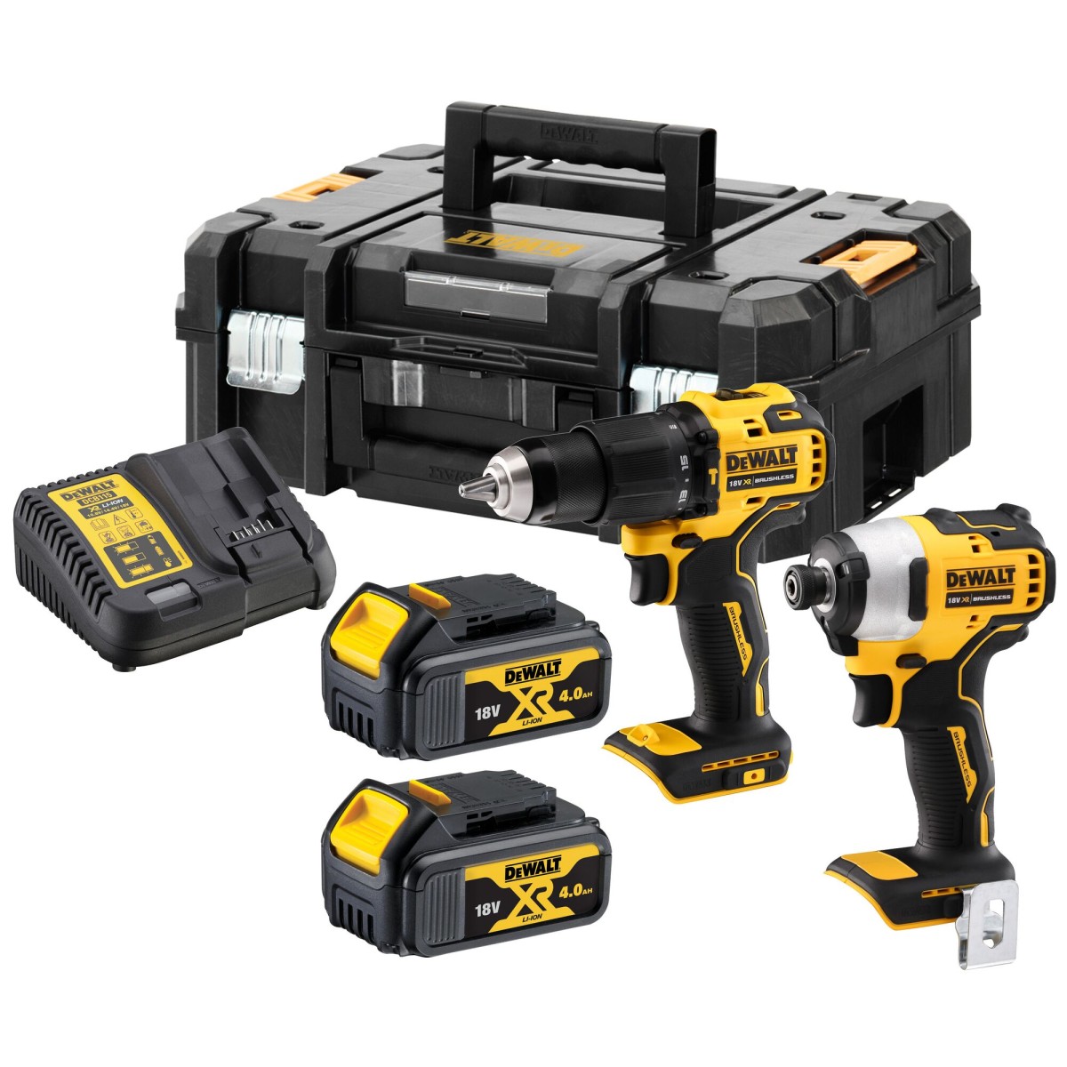 Kit 2 scule 18V, Surubelnita cu impact Li-Ion, 190 Nm, brushless (DCF809N) + Masina de gaurit cu percutie, Li-Ion, 65Nm, brushless (DCD709N)