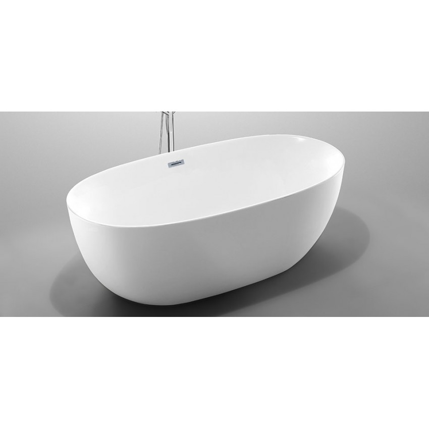 Cada freestanding Wellis Oval alb, 150 cm - 150x75, Alb pal, lucios, oval, freestanding, acril