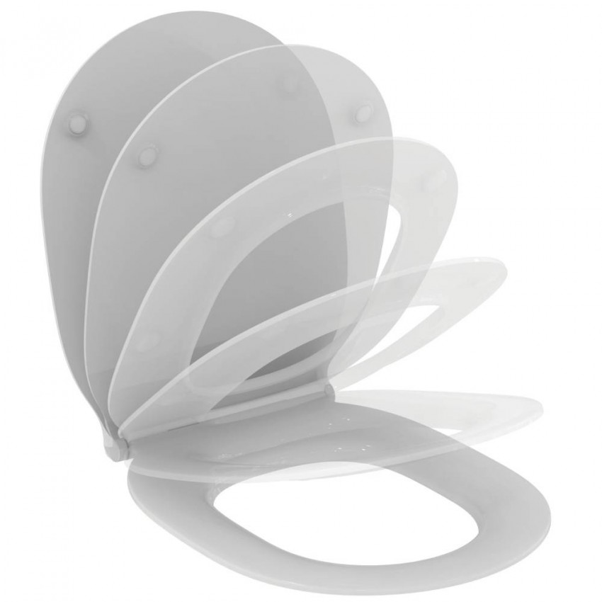 Capac Wc Ideal Standard Tesi soft-close slim, alb - Alb pal, Soft-Close, Slim