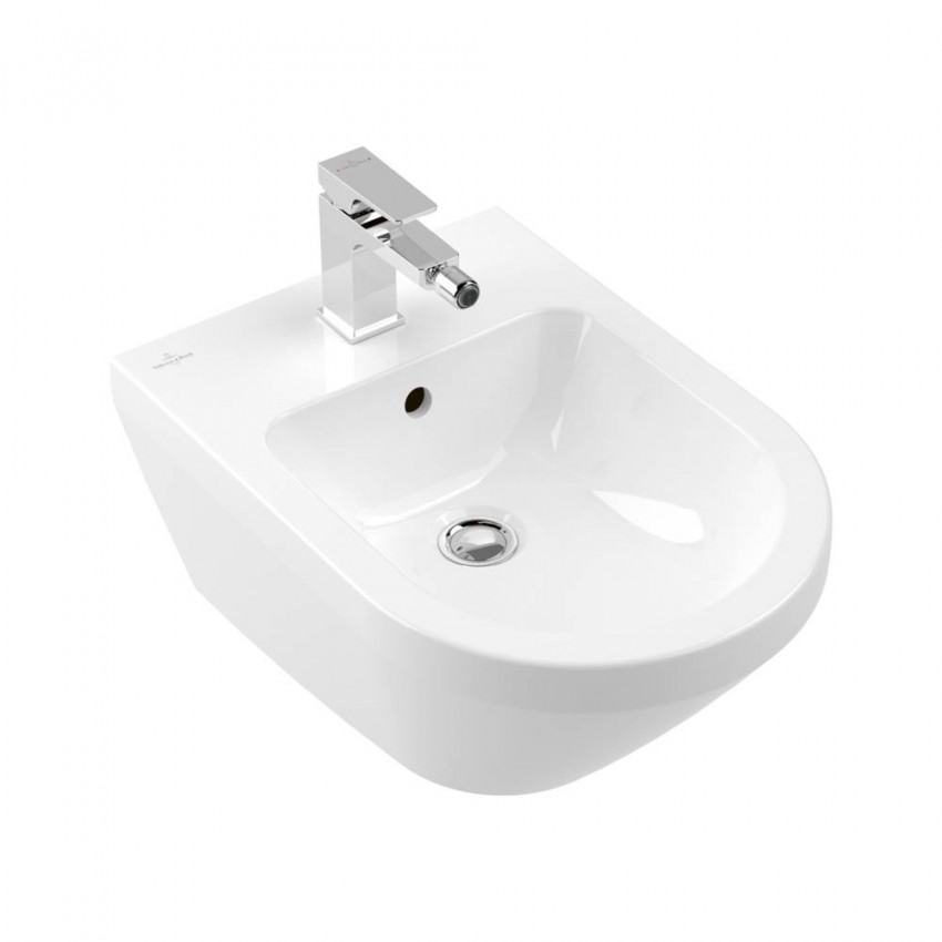 Bideu suspendat Villeroy&Boch Architectura, alb - lucios, oval, suspendat