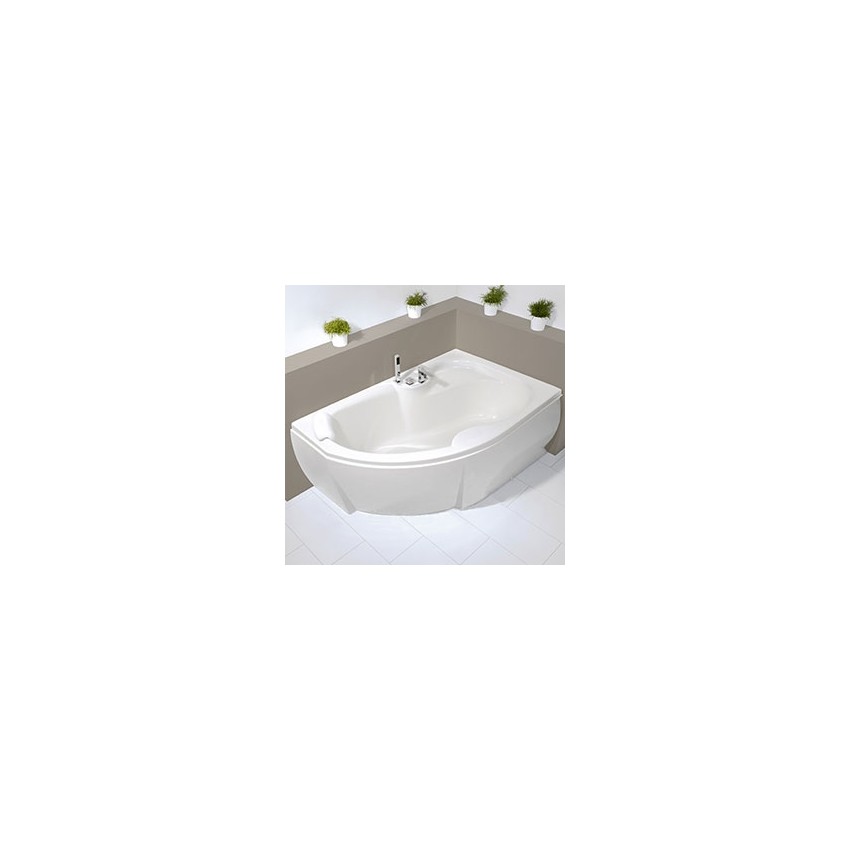 Cada Wellis Sepia alb, 160x105 cm - 160x105, Alb pal, lucios, Asimetric, pe colt, acril