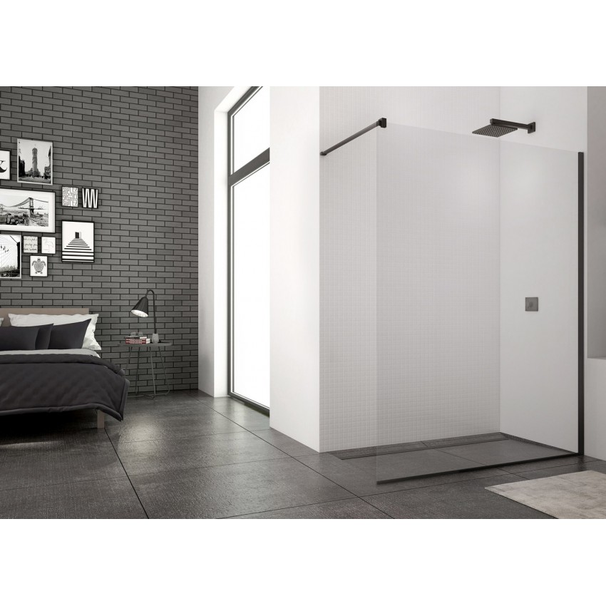 Paravan dus Sanswiss Walk-In Easy 110x200, negru - 110x200, Negru, dreptunghiulara, 8 mm