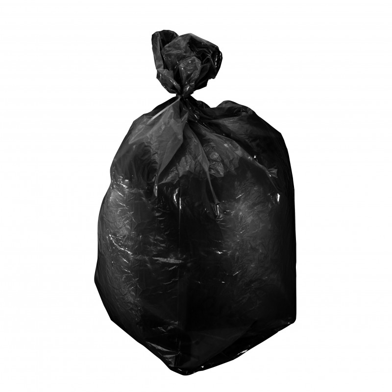 SACI MENAJ POLIETILENA 120L / NEGRU, 10/SET