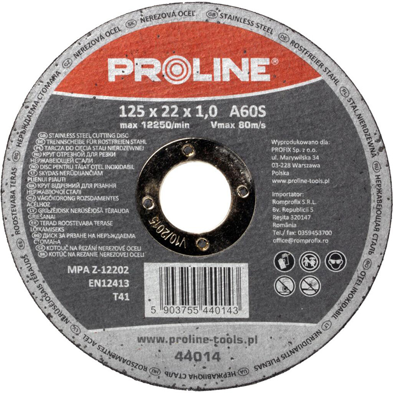 DISC DEBITARE INOX 125X1.2MM / A60S IN CASETA, 10/SET