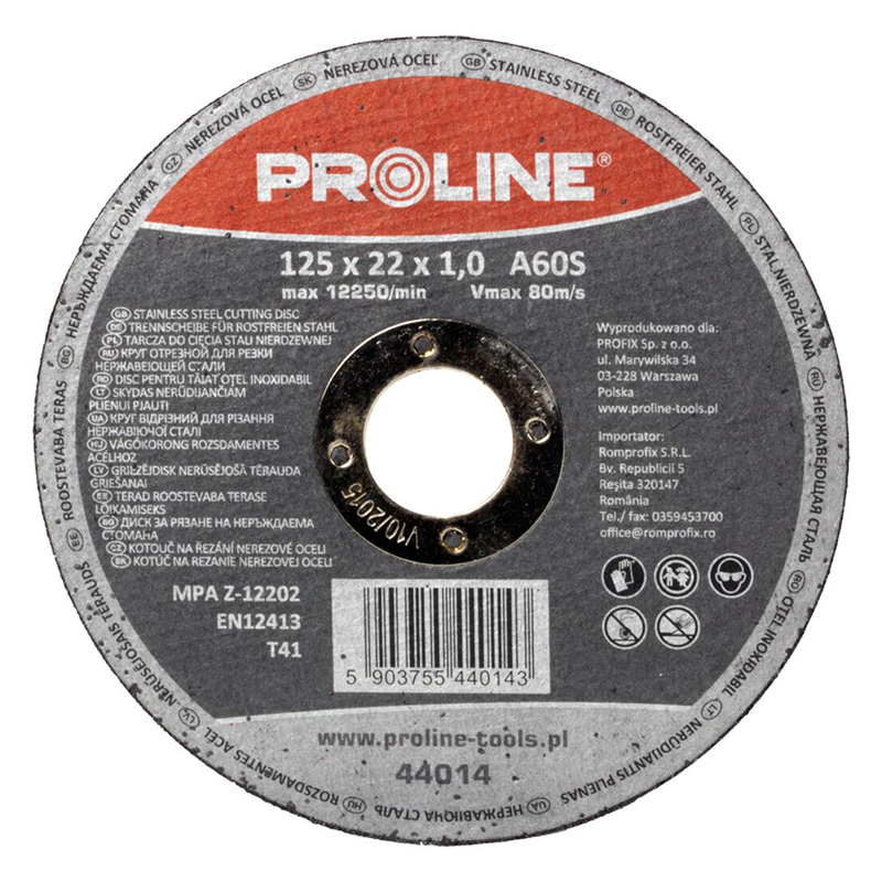 DISC DEBITARE INOX 125X1.0MM / A60S IN CASETA, 10/SET