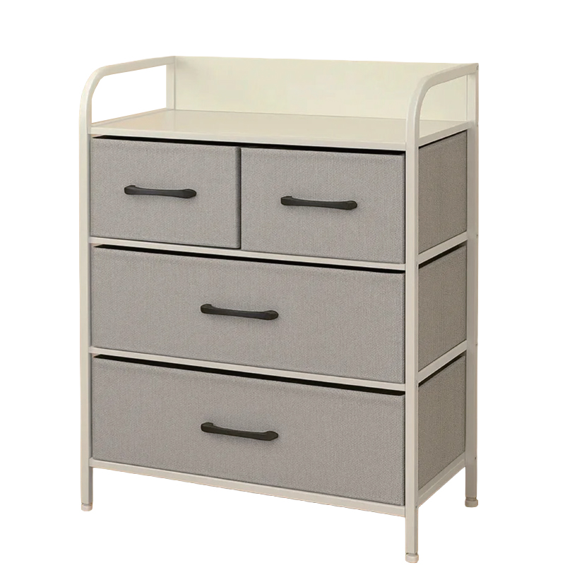 COMODA 4 SERTARE TEXTILE / 58X29X79CM - GRI/ALB