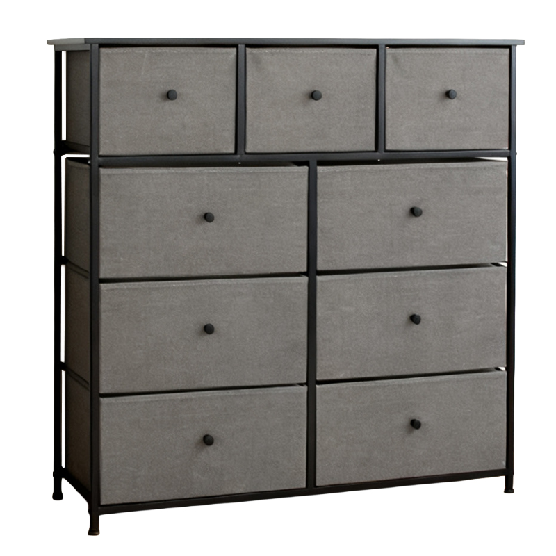 COMODA 9 SERTARE TEXTILE / 100X30X99CM - ANTRACIT/NEGRU