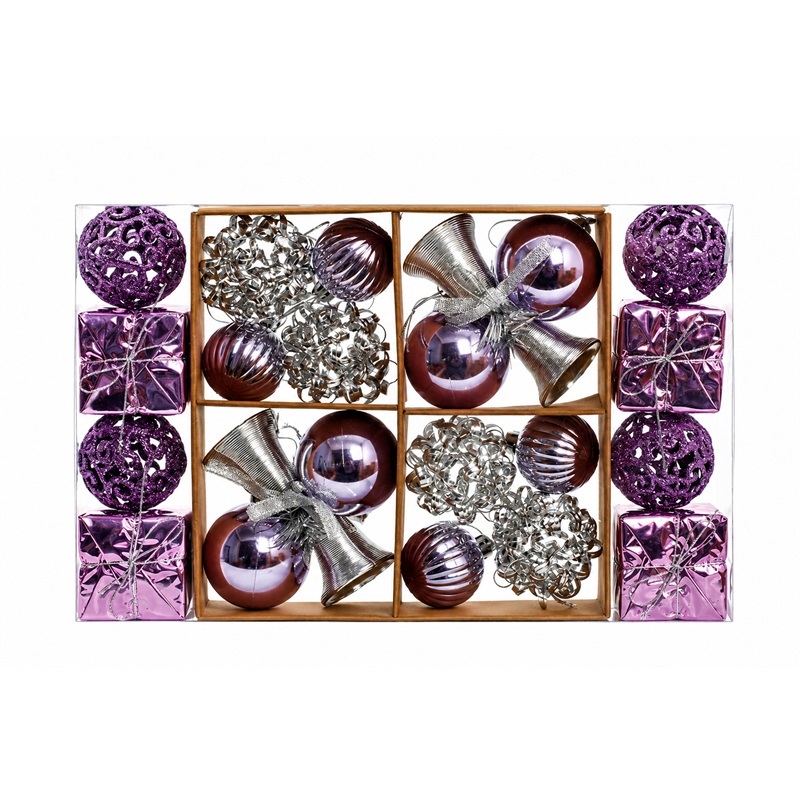 SET ORNAMENTE DE CRACIUN / VIOLET - 24P.