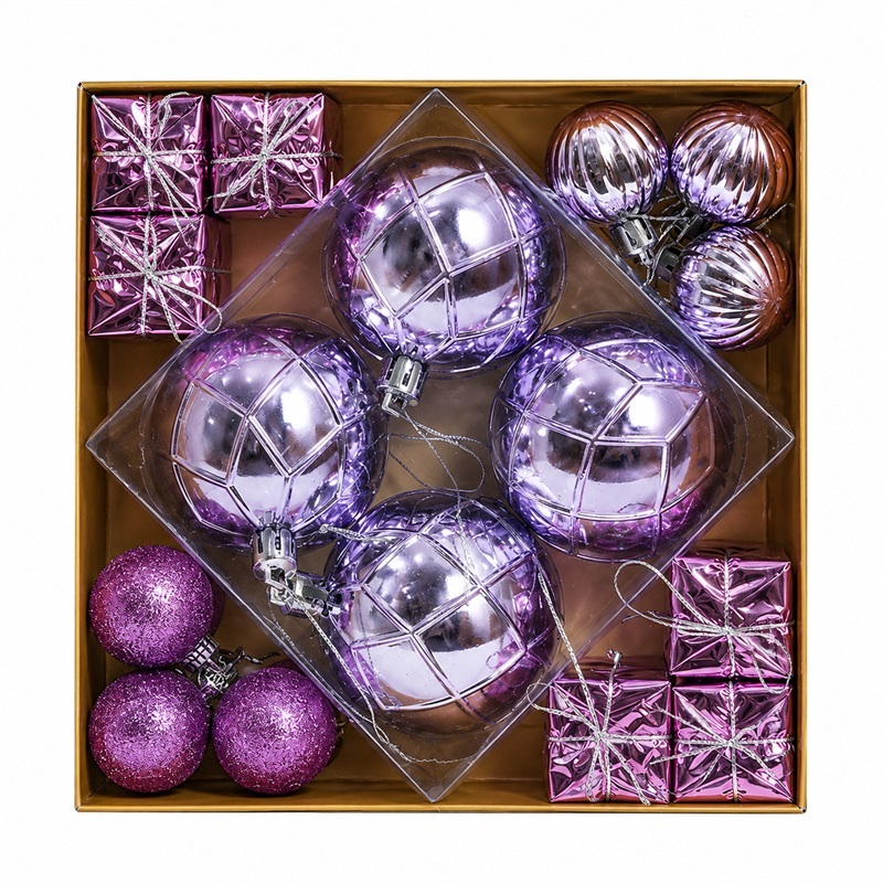 SET ORNAMENTE DE CRACIUN / VIOLET - 28P.