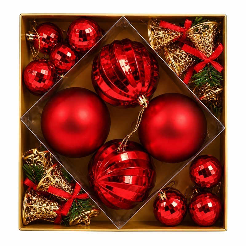 SET ORNAMENTE DE CRACIUN / ROSU - 32P.