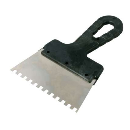SPATULA INOX DINTATA CU MANER PLASTIC 150/8MM