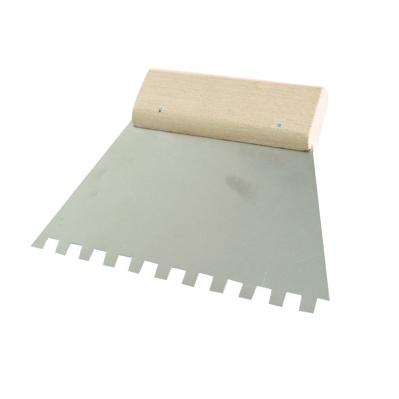 SPATULA INOX DINTATA CU MANER LEMN 250/6MM