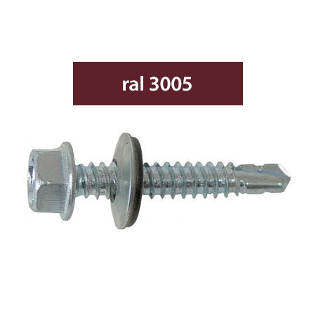 SURUBURI PERFORATOARE RAL3005-VISINIU 4.8X35MM, 250/SET