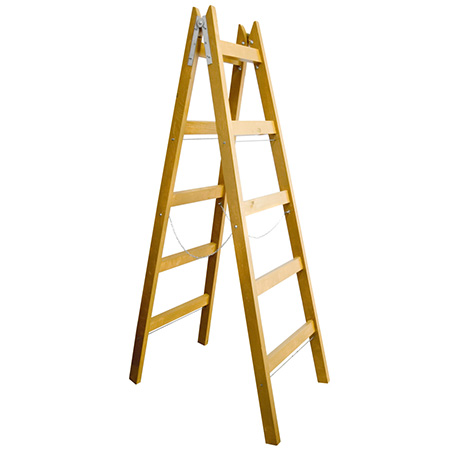 SCARA LEMN DUBLA CU LANT SUSTINERE 220CM / 6 TREPTE