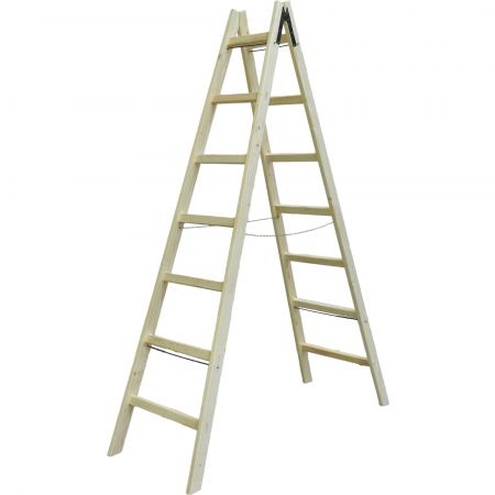 SCARA LEMN DUBLA CU LANT SUSTINERE 255CM / 7 TREPTE / N