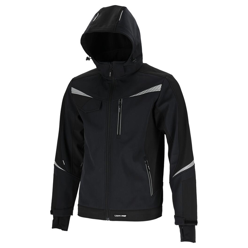 JACHETA ELASTICA CU GLUGA / NEGRU - L