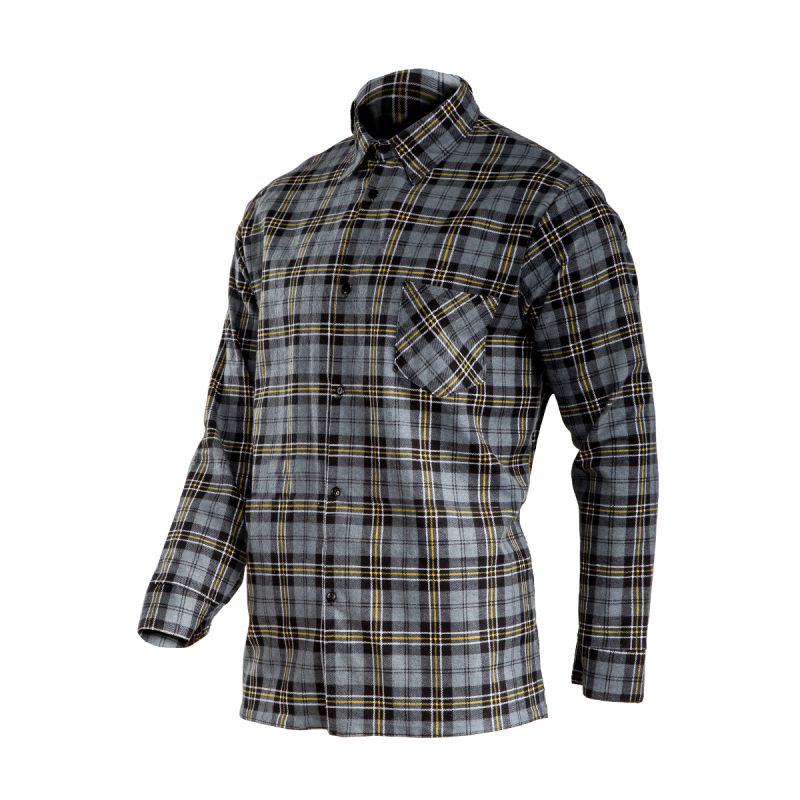CAMASA FLANEL CU CAROURI GROASA / GRI - S