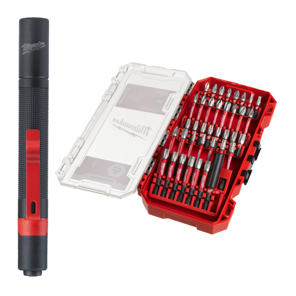 Milwaukee Set de biți Shockwave Impact Duty + Lanterna 4932498608