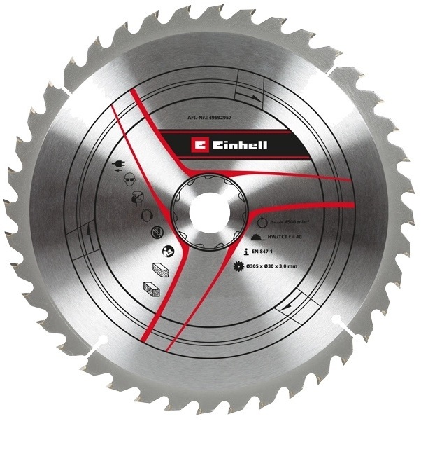 Einhell Panza fierastrau circular, lemn, 305x30x3 mm, 40 dinti 49592957